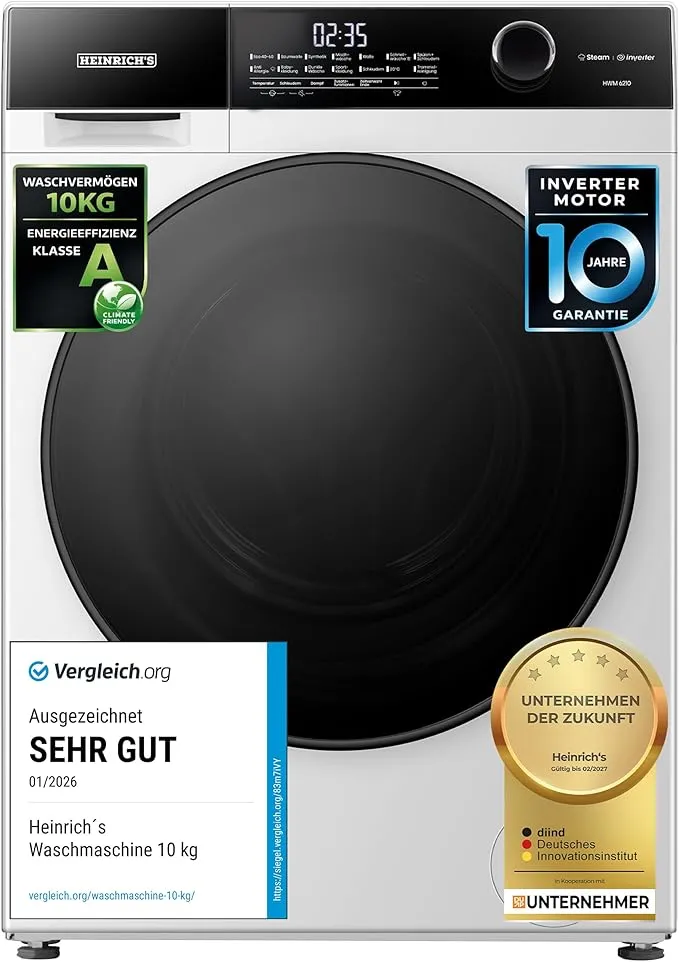 Heinrich´s Waschmaschine HWM 6210WTG (10kg, 1400 U/min, EEK A)