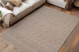 HomebyHome Teppich Läufer Beige Vintage Design