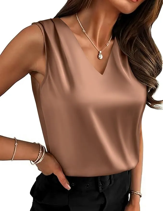 Hotouch Damen Satin Top (13 Farben, Gr. S bis XXL)
