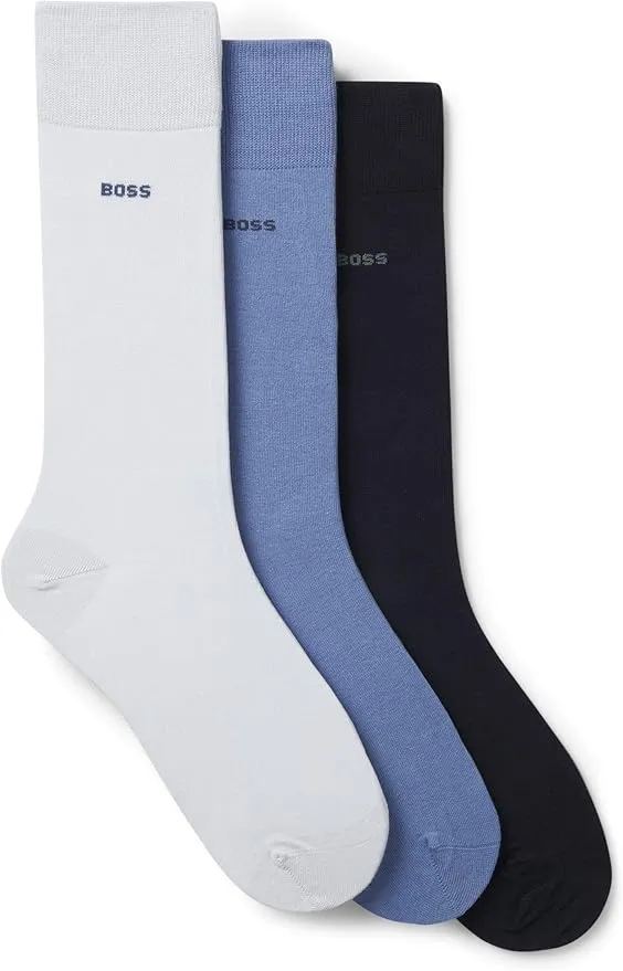 Hugo Boss mittelhohe Socken aus Stretch-Gewebe 3er Pack (Gr. 35-38 bis Gr. 47-50)