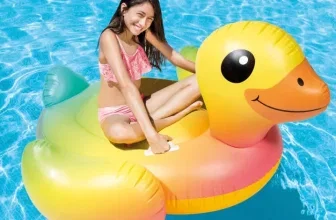 Aufblasbare Ente im Pool