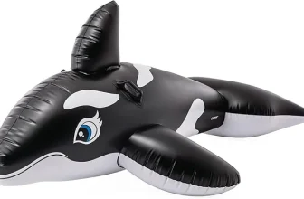 Aufblasbares Orca Reittier, schwarz-weiß, für den Pool oder Garten