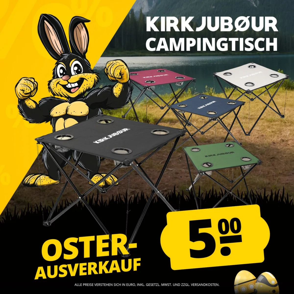 KIRKJUBØUR Solkatt Faltbarer Campingtisch