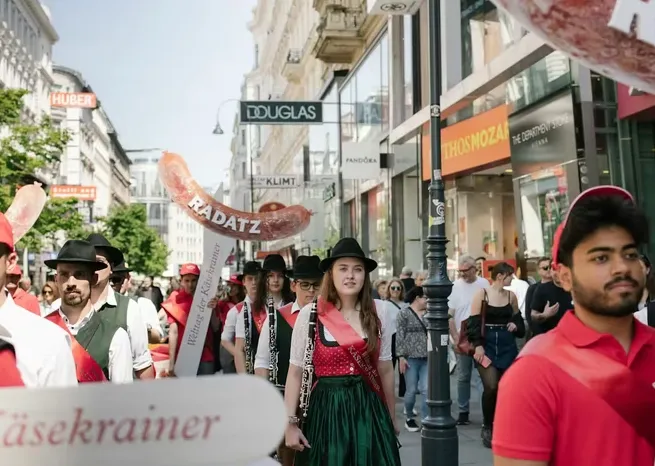 Gratis Käsekrainer in Wien am 30.04