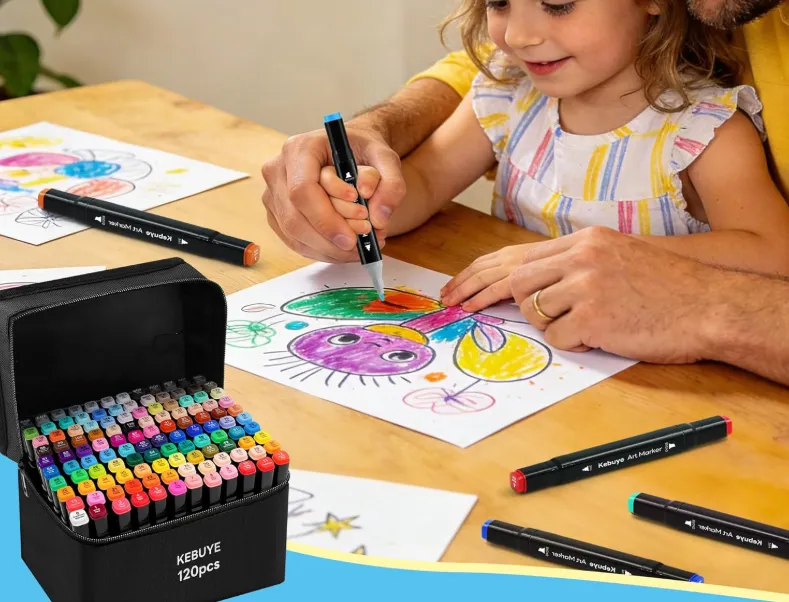 Kebuye Alkohol Marker Set (120 Farben Marker & Filzstifte)