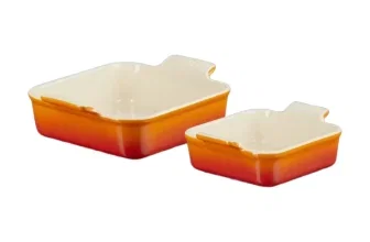 Le Creuset Auflaufform Tradition quadratisch 2er Set 13/20 cm Orange