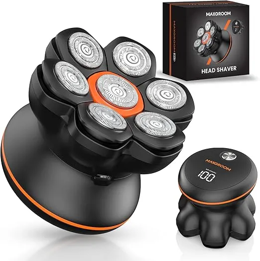 MAXGROOM Glatzen Rasierer Herren Upgrade 7D Kopfrasierer Glatze IPX6 Wasserdicht Glatzenrasierer mit Magnetische Schwebender Kopf LED Anzeige Ideal fuer Reise und Haushalt USB C Aufladung MAXGROOM Glatzen Rasierer Herren Upgrade 7D Kopfrasierer Glatze IPX6 Wasserdicht Glatzenrasierer mit Magnetische Schwebender Kopf LED Anzeige Ideal fuer Reise und Haushalt USB C Aufladung