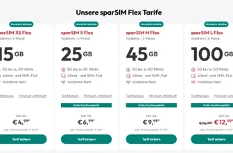 sparSIM Flex Tarife im Vodafone-Netz: 100 GB - Günstige monatlich kündbare Handytarife