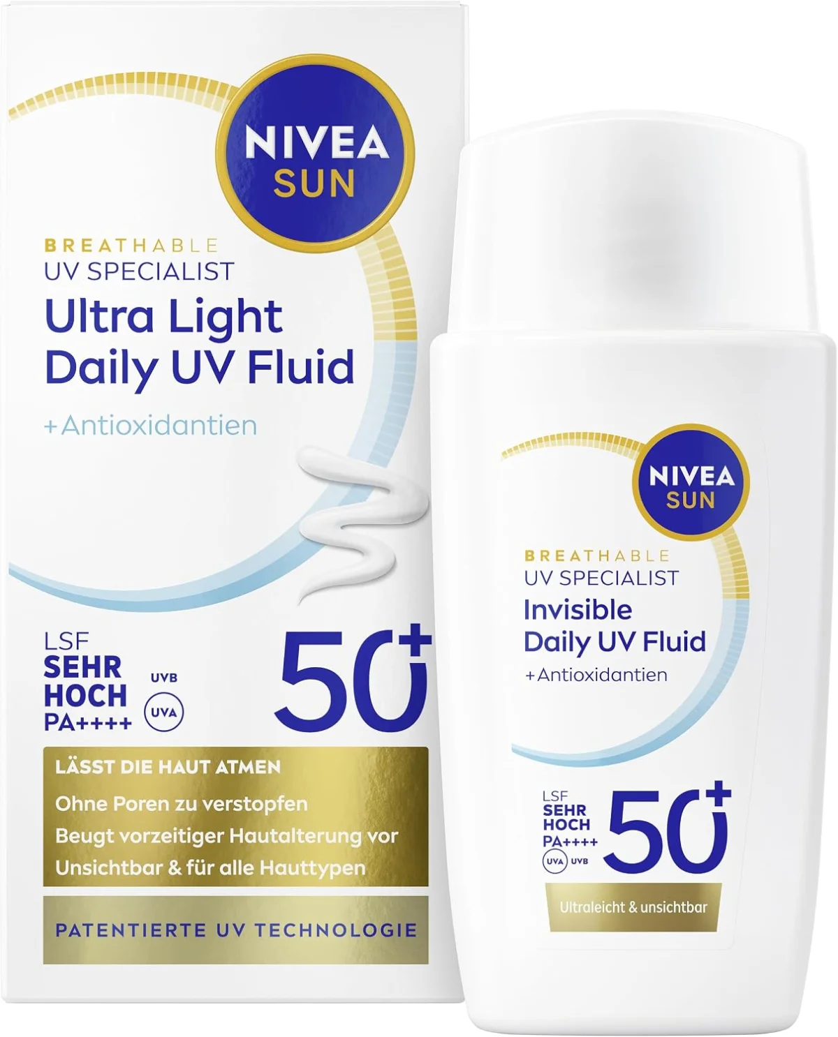 2x NIVEA SUN Sonnenschutz Fluid LSF 50+ (40ml)