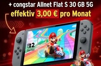 Nintendo Switch 2 mit Mario Kart World und congstar Allnet Flat S 30 GB 5G