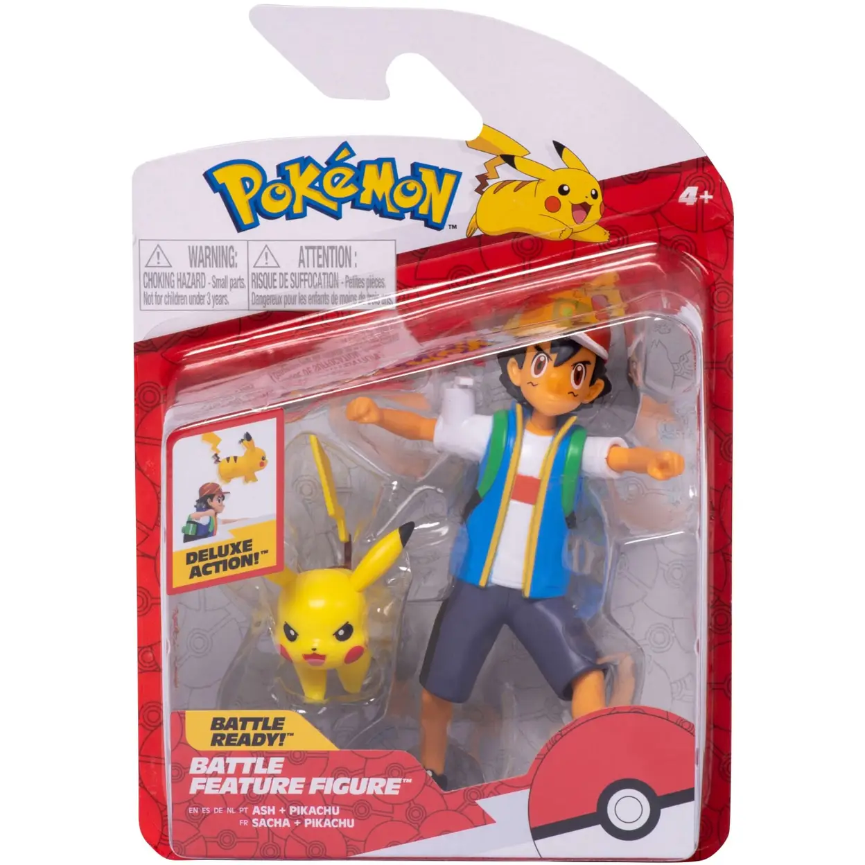 Pokémon PKW2473 Battle Feature Figur Ash & Pikachu