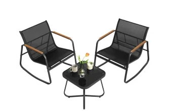 SONGMICS Gartenmöbel-Set (2 Schaukelstühle mit Tisch) - Bild