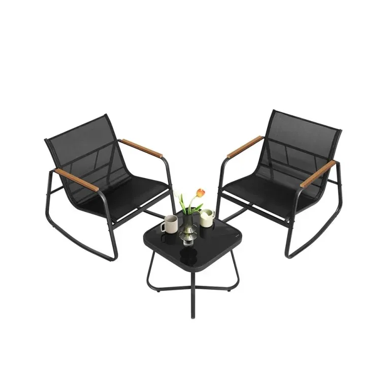 SONGMICS Gartenmöbel-Set (2 Schaukelstühle mit Tisch) - Bild