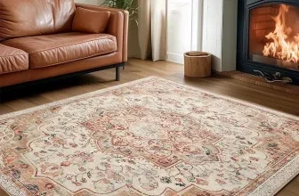 SONGMICS HOME Vintage Teppich Cappuccinobeige TAR310L01