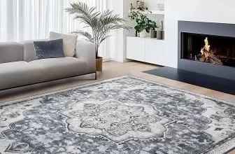 SONGMICS HOME Vintage Teppich Taubengrau TAR033G01