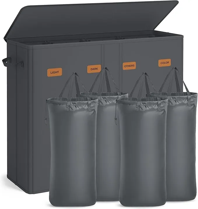 SONGMICS Wäschekorb mit 4 Fächern RLH014G01 (210l)