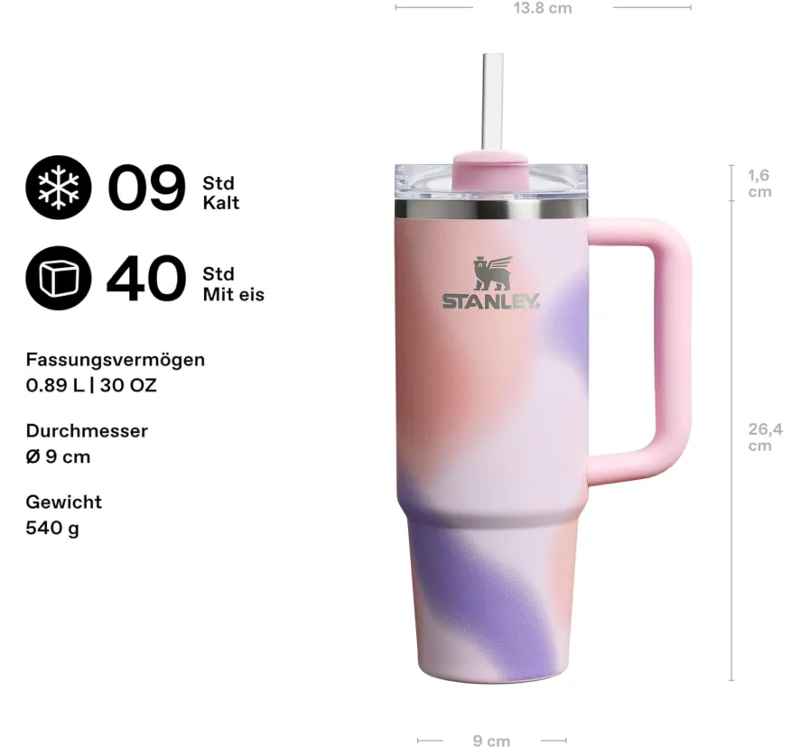 STANLEY 1913 Quencher H2 0 Flowstate Trinkflasche Mit Strohhalm