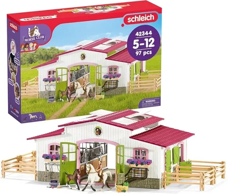 Schleich Reiterhof mit Reiterin und Pferden (42344)