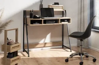 Bessagi Home Schreibtisch Denis Eichefarben MDF ca. 100x48 cm