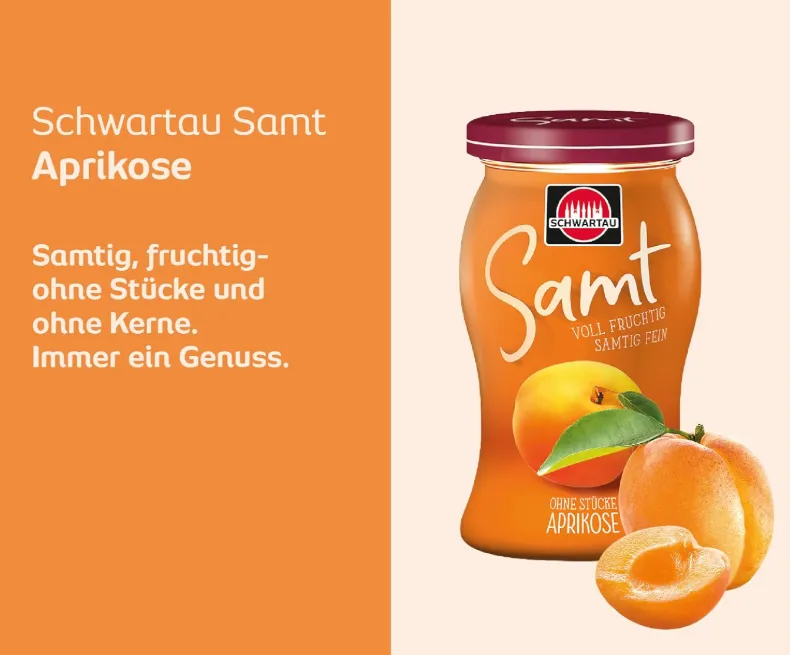 Schwartau Samt Aprikose Fruchtaufstrich ohne Stücke und ohne Kerne (270g)