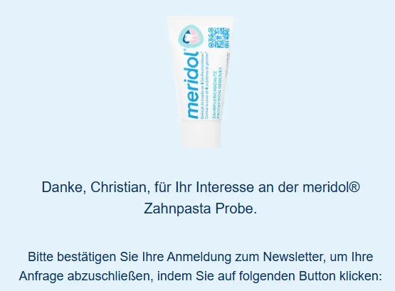 Gratis meridol Zahnpasta sichern – Probepackung