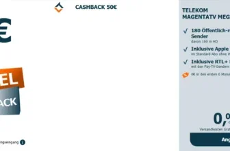 LogiTel Cashback 50 Euro und Telekom MagentaTV MegaStream Angebot