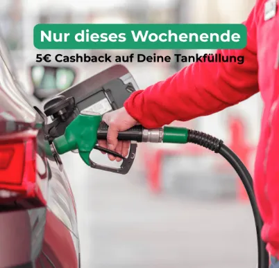 Tankrabatt April 2026: 5 € zurück ab 50 € Tankbetrag sichern (Topcashback)
