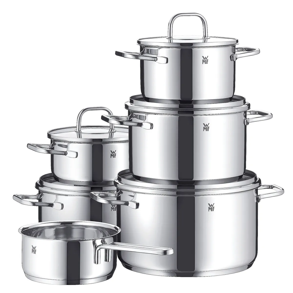 WMF Topf Set Inspiration Induktion Kochtopf Set mit Glasdeckel