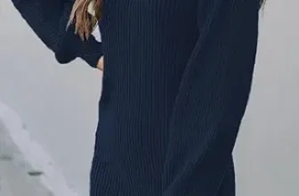 Yageshark Strickkleid Damen Pulloverkleid Minikleid