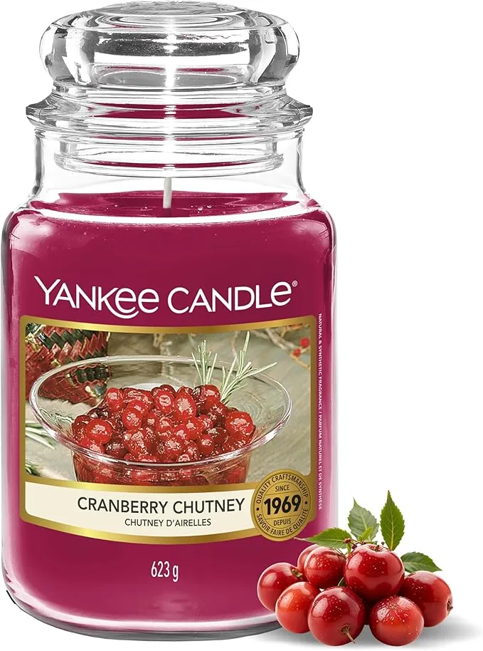 Yankee Candle Duftkerze im Glas gross Cranberry Chutney Kerze mit langer Brenndauer bis zu 150 Stunden Perfekte Weihnachtsgeschenke fuer Frauen Schnäppchen, Deals und Rabattcodes des Tages - Yankee Candle Duftkerze im Glas