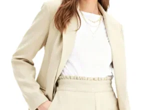 Schnäppchen, Deals und Rabattcodes des Tages: Klassischer Blazer für Damen in Leinenoptik mit gestreiftem Futter