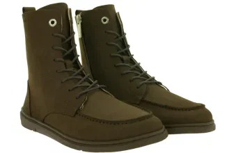 Schnäppchen, Deals und Rabattcodes des Tages - Markante GROUNDIES Barfußschuhe Adelaide Damen Echtleder Stiefelette mit TrueSense Sohle Braun