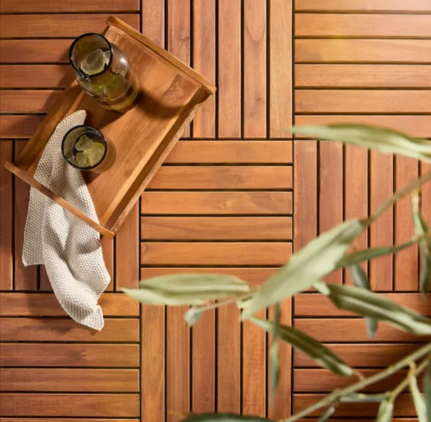 Ambia Garden TERRASSENFLIESE (30/30/2,4 cm Akazie Uno Holz, Kunststof)