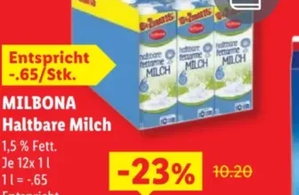 Ein Karton mit 12 Packungen Milch