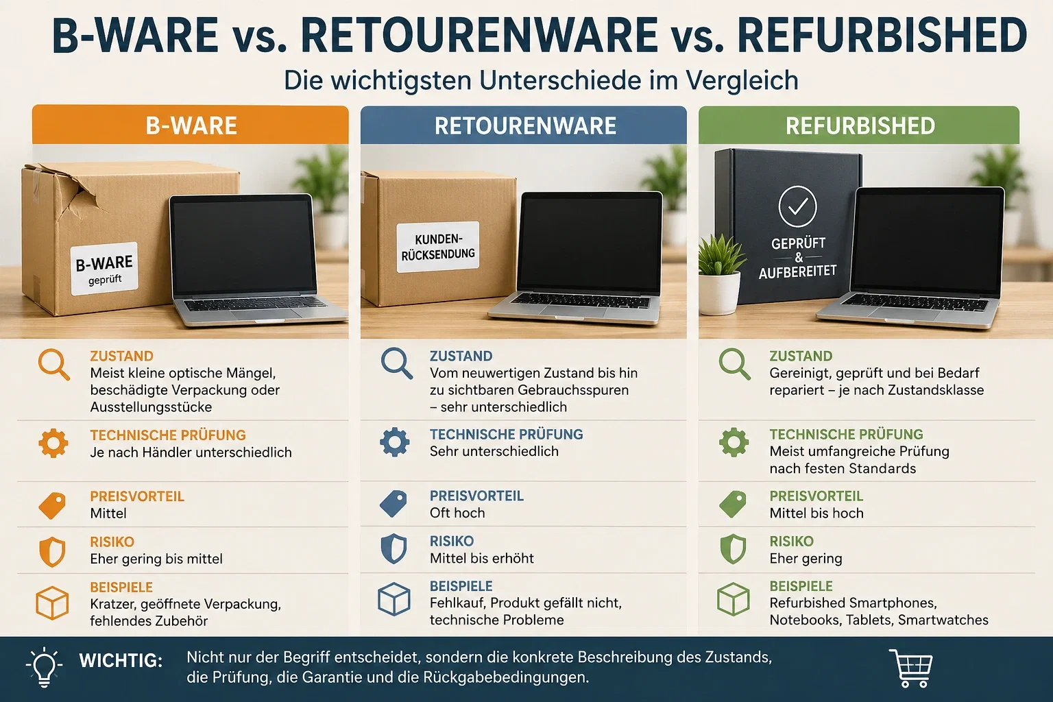B Ware und refurbished im Vergleich Vergleich zwischen B-Ware und refurbished Elektronikgeräten