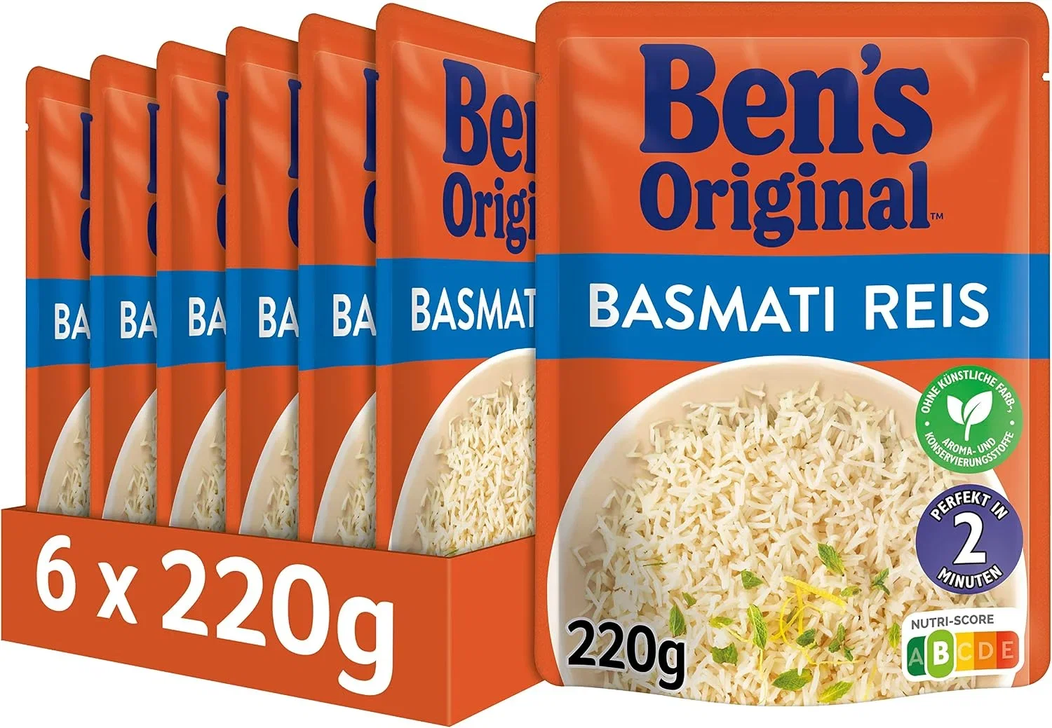 Ben’s Original Express Reis Basmatireis🍚⏱️ 6 Packungen (6 x 220g)