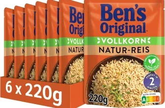 6er Pack Ben's Original Express Naturreis in orangefarbenen Beuteln, 6 x 220g
