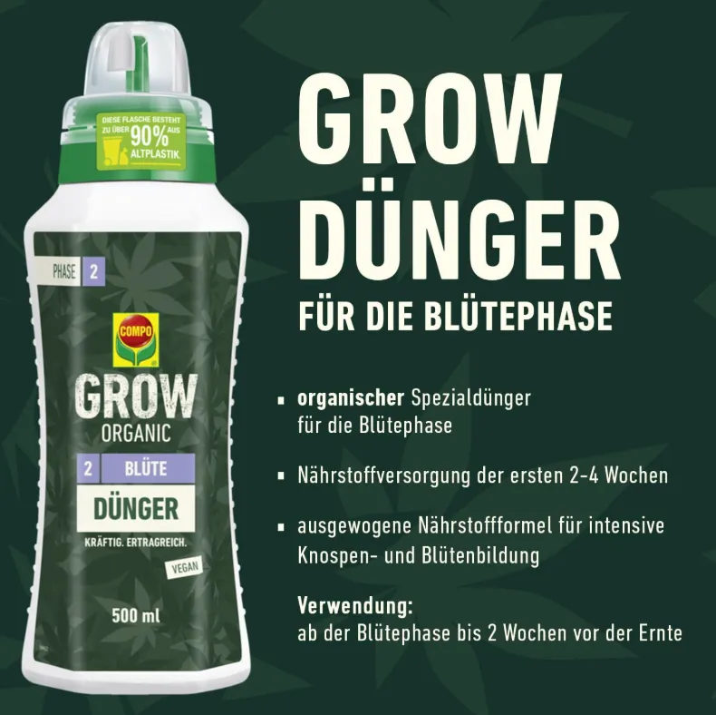 COMPO GROW ORGANIC Blüte Dünger für Spezialkulturen (500ml)