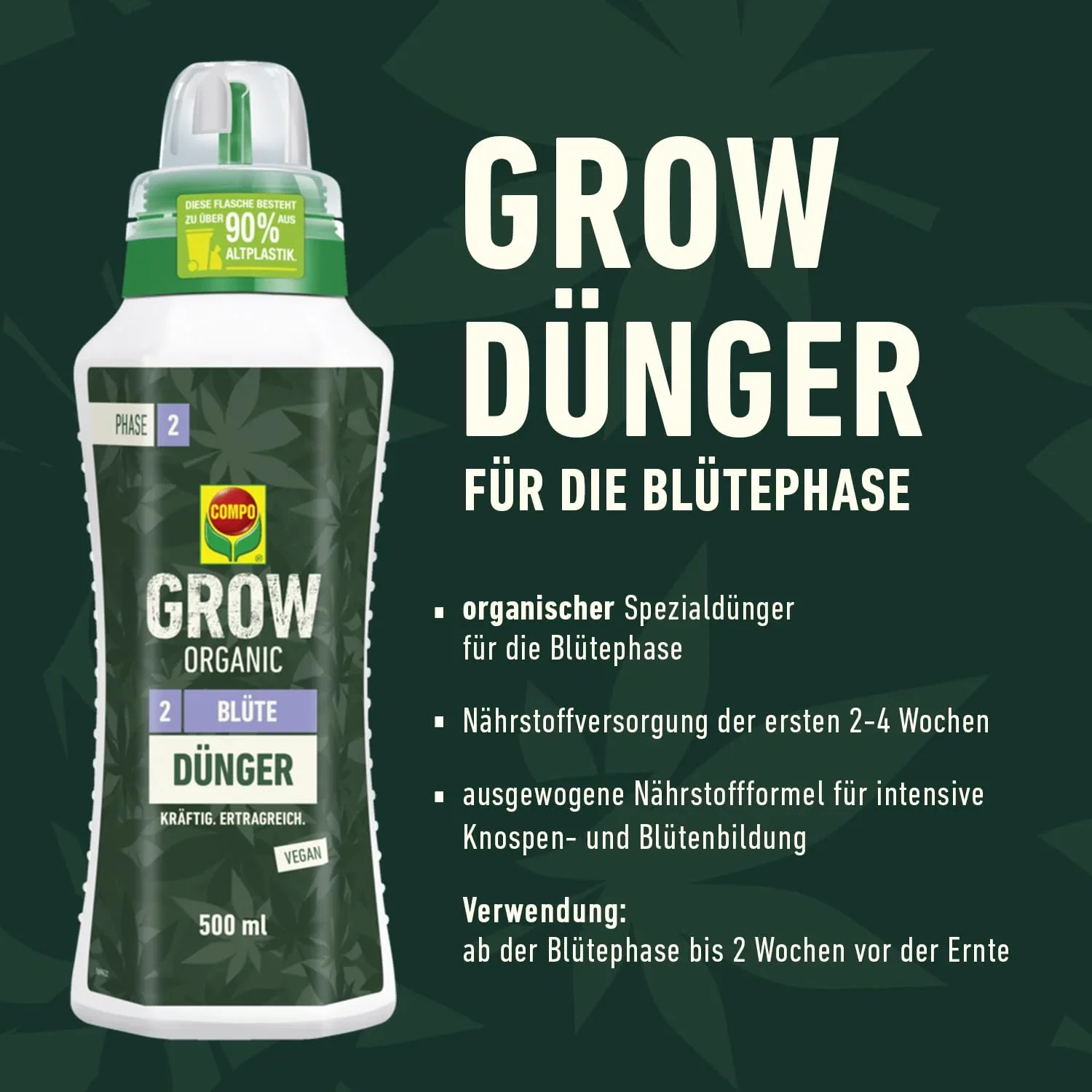 COMPO GROW ORGANIC Blüte Dünger für Spezialkulturen (500ml)