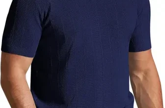 COOFANDY Herren Poloshirt V-Ausschnitt, navyblau, Kurzarm