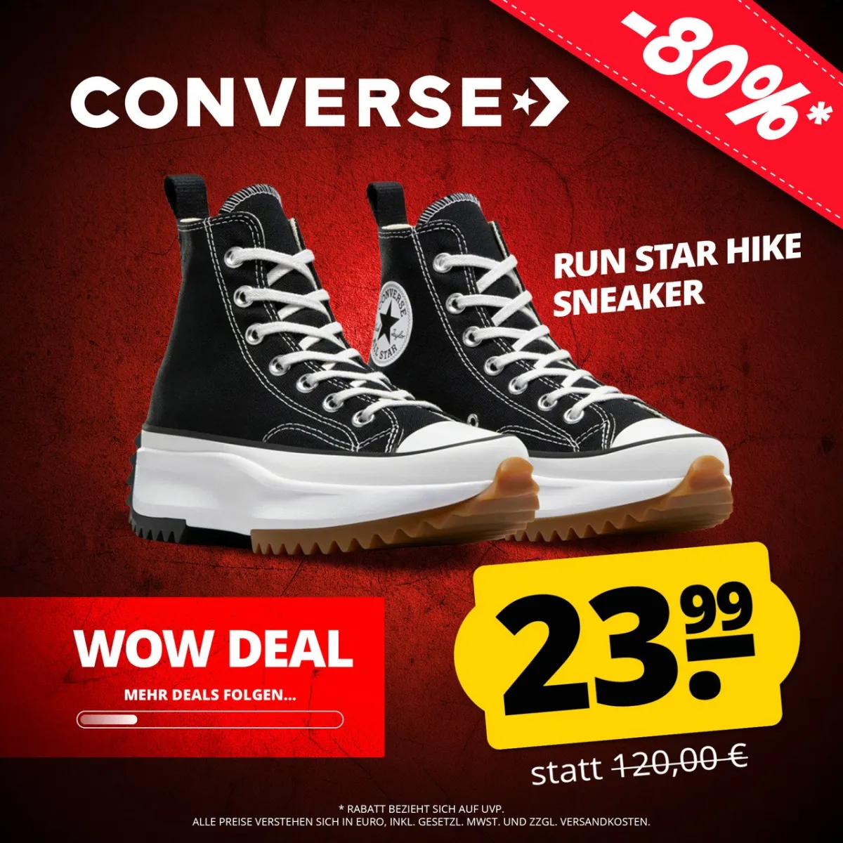 Converse Run Star Hike High Top Unisex Sneaker 166800C (Gr. 35/35,5/44/44,5)