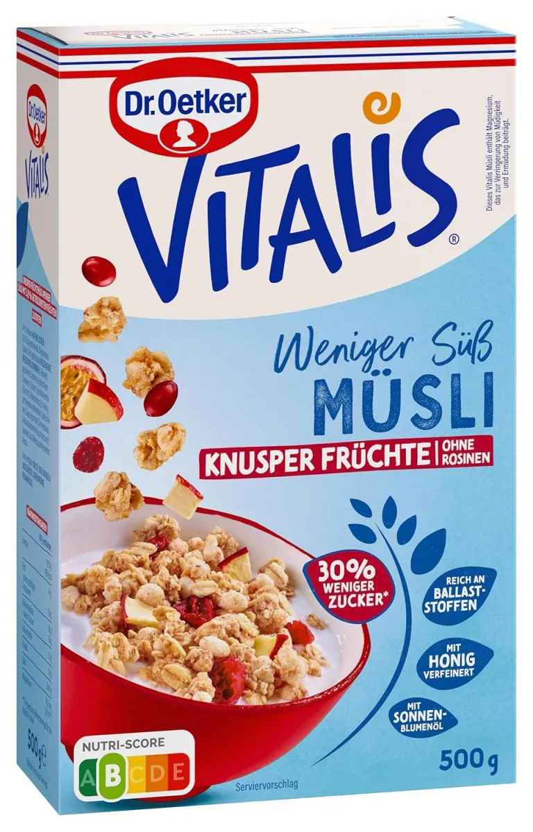 Dr. Oetker Vitalis Weniger Süß Knusper Frucht 6er Pack (6x500g)