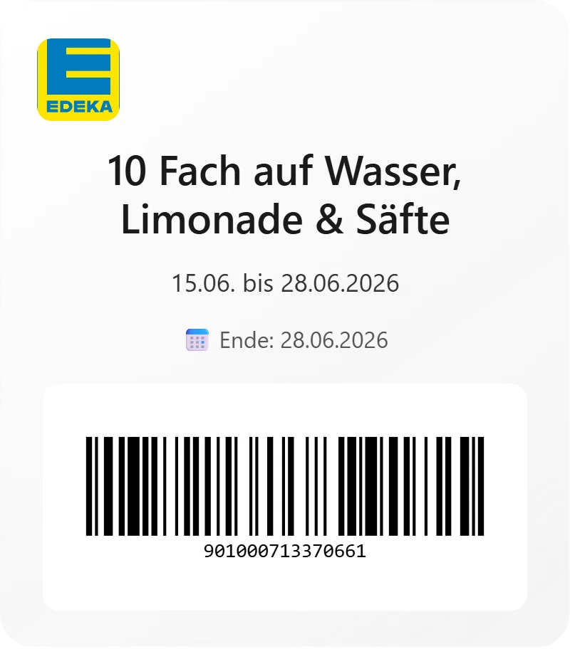 Edeka 10 Fach auf Wasser Limonade Saefte Barcode 901000713370661 Edeka 10 Fach auf Wasser Limonade Saefte Barcode 901000713370661