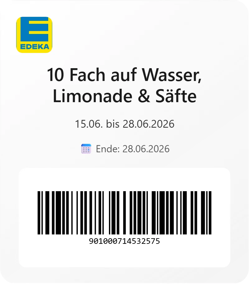 Edeka 10 Fach auf Wasser Limonade Saefte Barcode 901000714532575 Edeka 10 Fach auf Wasser Limonade Saefte Barcode 901000714532575