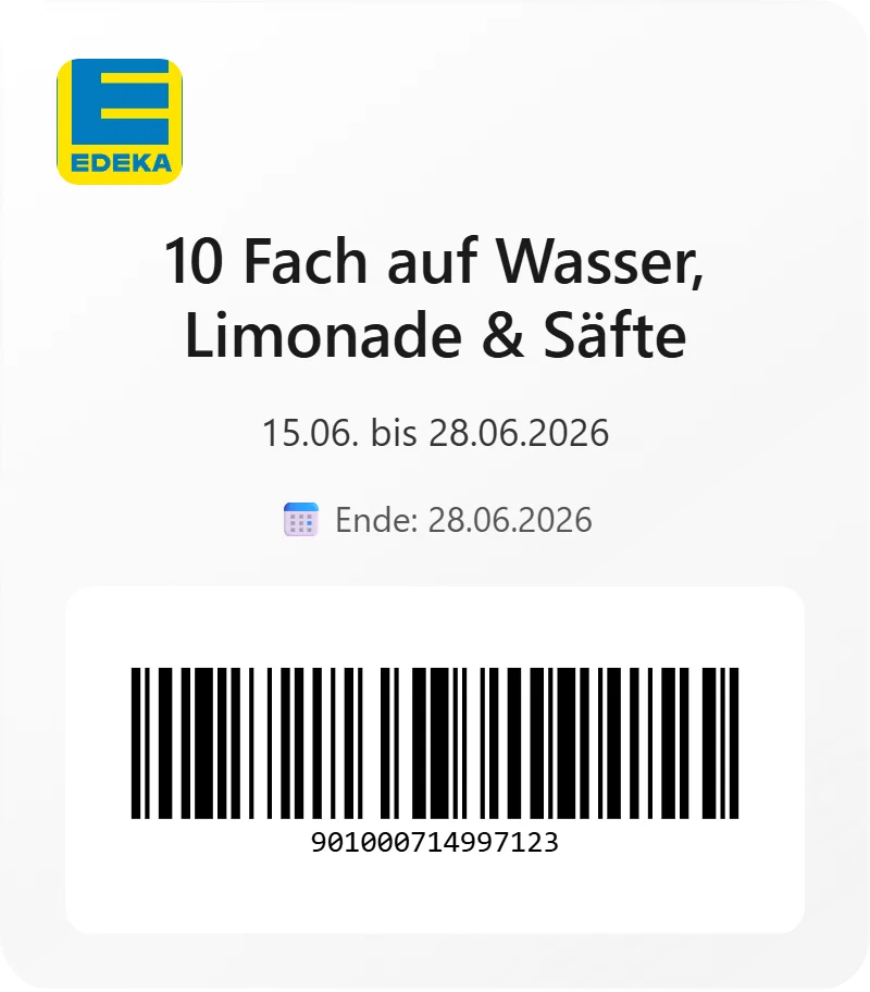 Edeka 10 Fach auf Wasser Limonade Saefte Barcode 901000714997123 Edeka 10 Fach auf Wasser Limonade Saefte Barcode 901000714997123