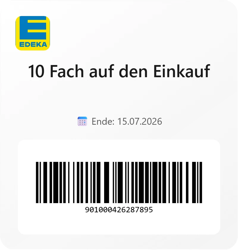 Edeka 10 Fach auf den Einkauf Barcode 901000426287895 Edeka 10 Fach auf den Einkauf Barcode 901000426287895