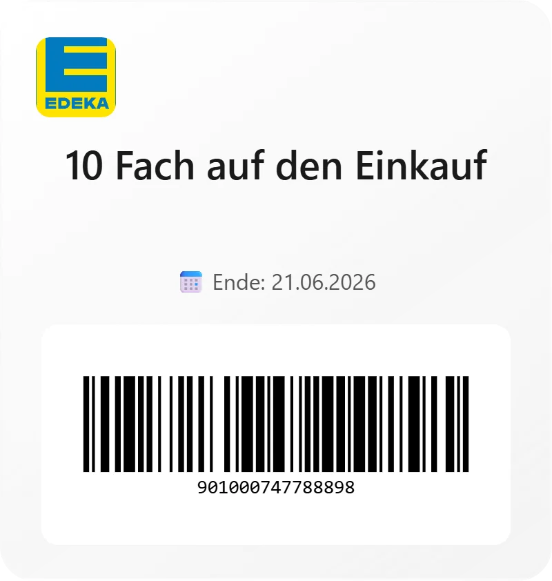 Edeka 10 Fach auf den Einkauf Barcode 901000747788898 Edeka 10 Fach auf den Einkauf Barcode 901000747788898