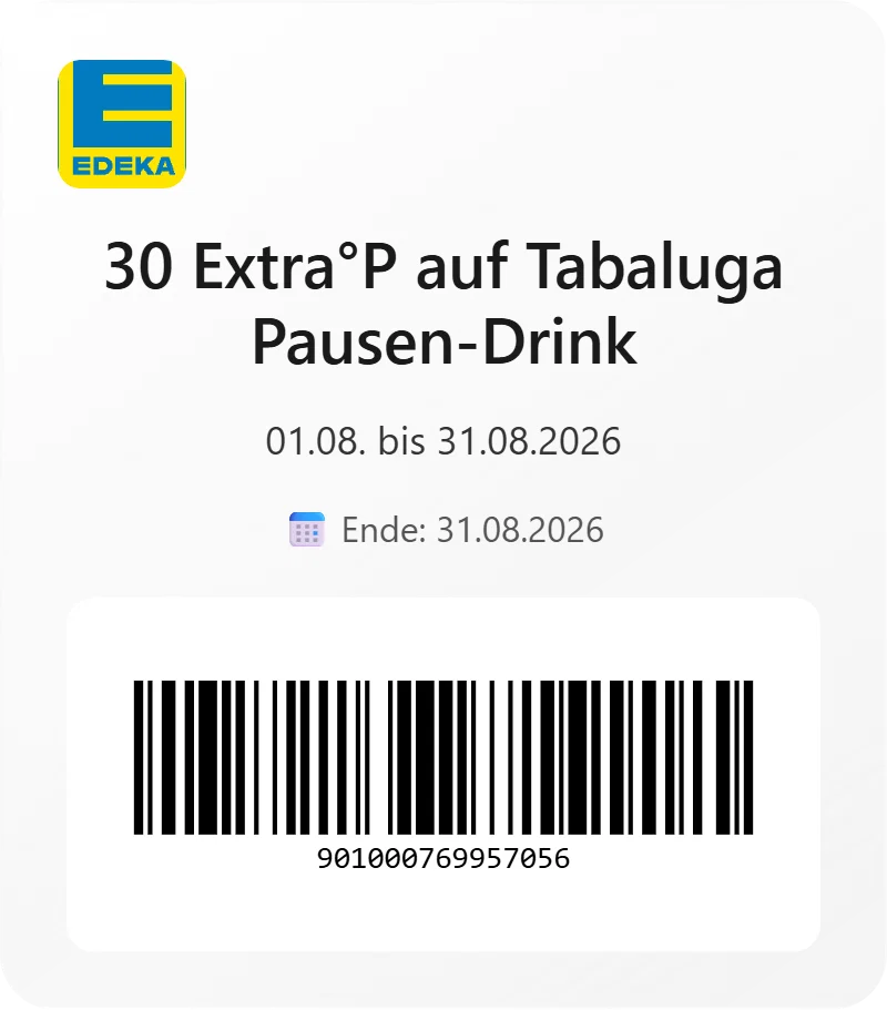 Edeka 30 Extra°P auf Tabaluga Pausen Drink Barcode 901000769957056 Edeka 30 Extra°P auf Tabaluga Pausen Drink Barcode 901000769957056