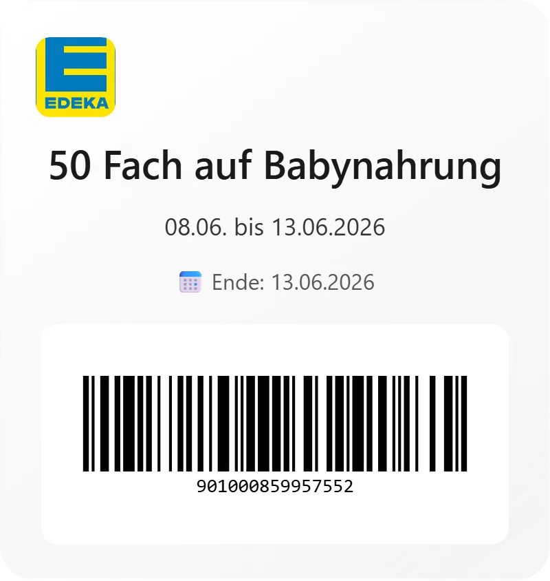 Edeka 50 Fach auf Babynahrung Barcode 901000859957552 Edeka 50 Fach auf Babynahrung Barcode 901000859957552