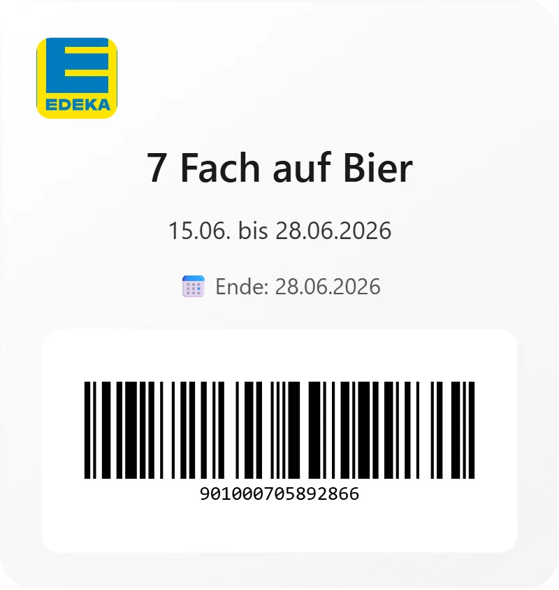 Edeka 7 Fach auf Bier Barcode 901000705892866 Edeka 7 Fach auf Bier Barcode 901000705892866